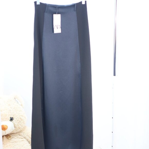 Zara Black High-Waisted Maxi Skirt with Side Slit, Size Small - Picture 2 of 3